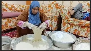 #عجنت اكبر كميه دقيق لوحدي بطريقه سهله جدا للمبتدئين #العيش الفلاحي #العجين عمره ما يقلقع منك تاني