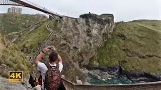 [4K] 🇬🇧 Breathtaking Scenery at Tintagel Castle, Cornwall England