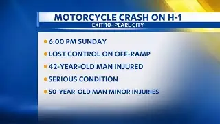 Pearl City motorcycle crash leaves one man seriously injured