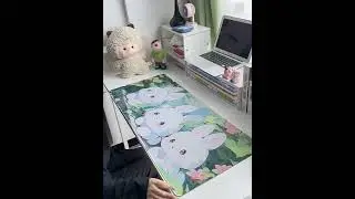 Green Leaf Bunny Mouse Pad Extra Large Green Fresh Pad #laptopassecories #gamingsetup
