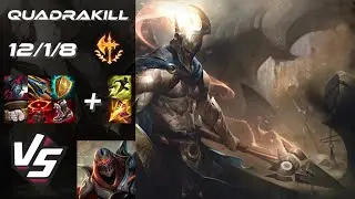 JUNGLE Pantheon vs Zed [QUADRAKILL] - EU Grandmaster Patch 25.S1.2