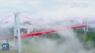 Breathtaking aerial view of Baling River bridge in Guizhou, China