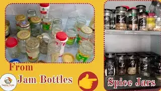 DIY Transformation of Jam Bottles into Stylish Spice Jars | DIY Project