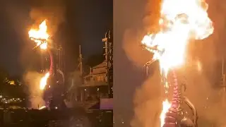 Animatronic Dragon at Disneyland Goes Up in Flames