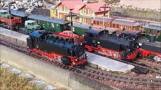 erste Fahrt mit LGB 21480 - 99 731 - s&auml;chsische VII K - Vergleich zum Original