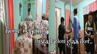 HOME MAKING:HOW TO MAKE YOUR HOUSE FEEL LIKE A HOME/ INSTALLATION GLASS DOOR FOR THE CATS ROOM..