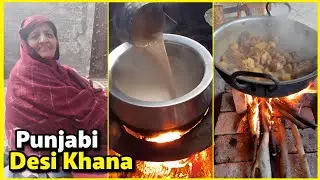 Gaon Mein Punjabi Desi Aloo Chicken | Lakri Ke Chulhay Ki Roti | Khalis Doodh Ki Chai