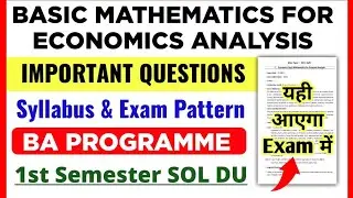 DU SOL Basic Mathematics For Economics Analysis Important Questions With Answer BA Prog 1st Semester