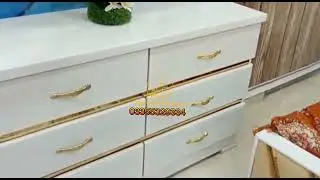 brass 10 feet bed dressing 2 side table. making video before and after @thefurniturehome