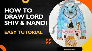 Beautiful Drawing Tutorial of Lord Shiva and Nandi Maharaj ✍️ #shiva #shivshankar #shivji #shambhu 