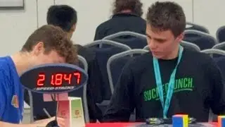 22.60 official 3x3 One handed  PR average!! Also 20.06 PR single!!