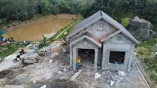 Thai-style roof house system as seen from a DJI mini2SE drone.