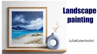 How to draw landscape painting / Demonstration /Oil Technique on canvas by Julia Kotenko