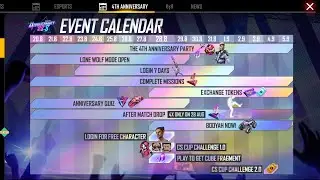 Free Fire 4th Anniversary   4th Anniversary Calendar explaine