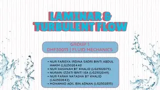 FLUID MECHANICS PROJECT (GROUP 1) - EXPERIMENT LAMINAR FLOW & TURBULENT FLOW