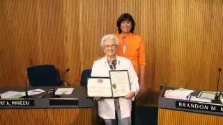 Flora Murray is awarded by Livonia City Council