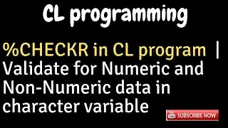 IBM i, AS400 Tutorial, iSeries, System i -%CHECKR function in CL - Validate for Numeric data