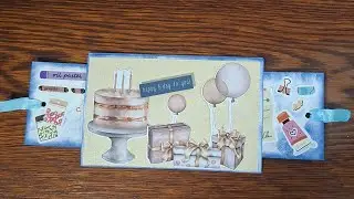 Tuto carte a tirette scrapbooking pour anniversaire Maryline 🥰