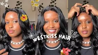 VLOGMAS DAY 2: Installing West Kiss Hair - 5*7 curtain bangs closure wig | extreme melt no glue 🌸✨