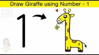 How to Turn 1 into Giraffe | Learn to Draw Giraffe using number - 1 | Coloring and Drawing Giraffe
