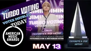 🆘LAST AMAs TURBO VOTING STARTS NOW‼️VOTE FOR JIMIN VOTES DOUBLED🇺🇸12am&ndash;11:59pm PT |🇰🇷4pm&ndash;3:59pm