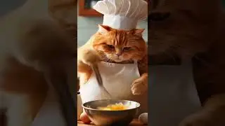 This Cat Can Cook Fried Rice! 😱🍚#CatChef #FunnyCat #FriedRice #CuteCat #Viral #CookingCat