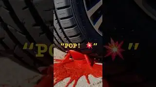 This Ketchup Packet EXPLODED Under Car Wheel 😱 #shorts #shortvideo #youtubeshort