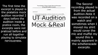 UT Clarinet Rotation Audition, Mock and Audition Run