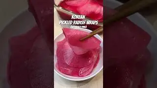 Korean Pickled Radish Wraps or Ssam Mu (Naturally Pink & Perfect for KBBQ) #shorts #kbbq #recipe