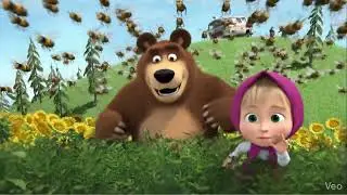 Bees chase masha and bear.🐝💨