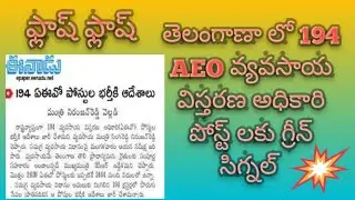 TS AEO RECRUITMENT 2020 | AGRICULTURE EXTENSION OFFICER JOB 2020 | వ్యవసాయ విస్తరనాధికారి ఖాళీలు