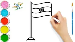 Republic day Drawing Tutorial || Indian Flag Drawing easy  || Tiranga ka drawing kese banate hain ||