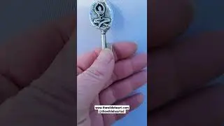 Rustic Pewter Goddess Coin and Antique Key with Aura Quartz Point and Rhodochrosite Handmade OOAK