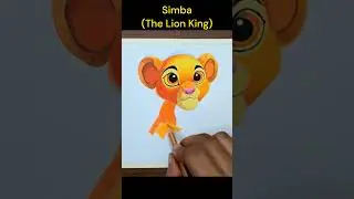 Cute Simba Drawing 🦁🖍️ #artshorts #shorts #liondrawing #fanart  #art