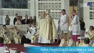 Papa Francesco a Milano, il ringraziamento del card. Angelo Scola al termine della Messa