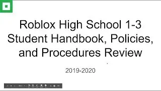 2019 Student Handbook Presentation