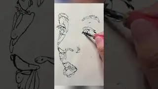 🎥 Day 10: Human Face #inktober ! 🖊️ Kuretake Zig, G-Pen Nib, Dr Ph.Martin&rsquo;s Matte India Ink