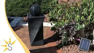 Sunnydaze Black Ball Solar Water Fountain with Battery Backup and LED Light - 32