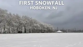 First Snowfall of the Season in Hoboken, NJ ❄️ | 4K Relaxing Winter Walking Tour