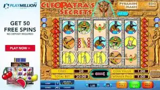Cleopatra's Secret Slot Machine Game Play with 50 FREE SPINS!