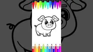 Learn to Draw a Pig | Easy Piglet Drawing for Kids and Toddlers |  #art #drawingtutorial #coloring