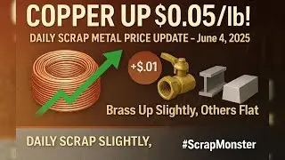 Copper Edges Up | June 4, 2025 | +$0.05/lb | Brass Rises Too | #ScrapMonster