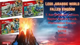 Lego Jurassic World: Juniors. T. Rex Breakout. Raptor Rescue Truck. Pteranodon Chase. Review! 