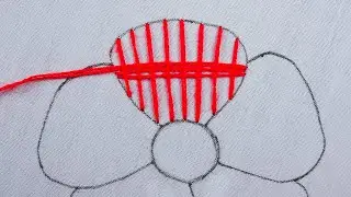 hand embroidery amazing needle knitting work beautiful flower design tutorial for beginners