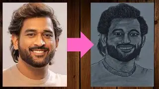 MS Dhoni Sketch | Pencil Art of Captain Cool 🏏🔥