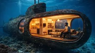 This Man Built a SECRET HOME Inside an Abandoned SUBMARINE (ASMR)