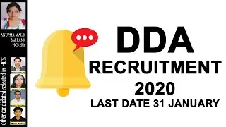 DDA RECRUITMENT 2020 | KUSHMANDA IAS HCS ACADEMY