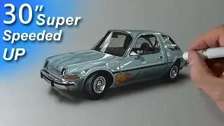 Drawing the Mirth-Mobile, Wayne's World AMC Pacer - speed-up art