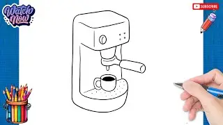 How to draw Coffee Machine - Electronic Devices Drawing