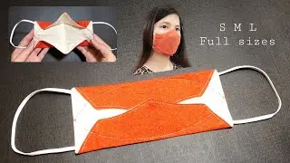 New style 3D face mask - Very easy face mask pattern sewing tutorial - NO FOG ON GLASSES 👓